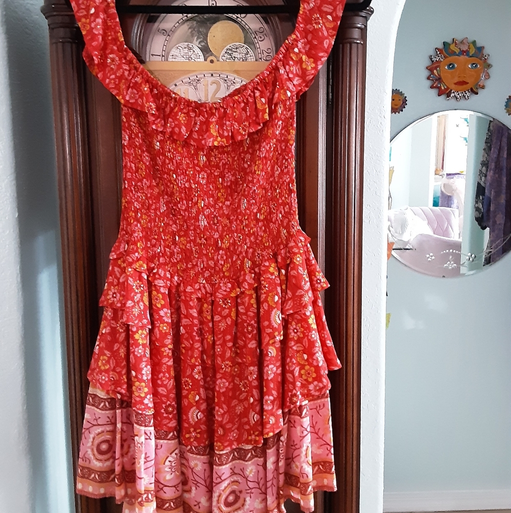 SPELL RAH RAH PLAY DRESS L EUC